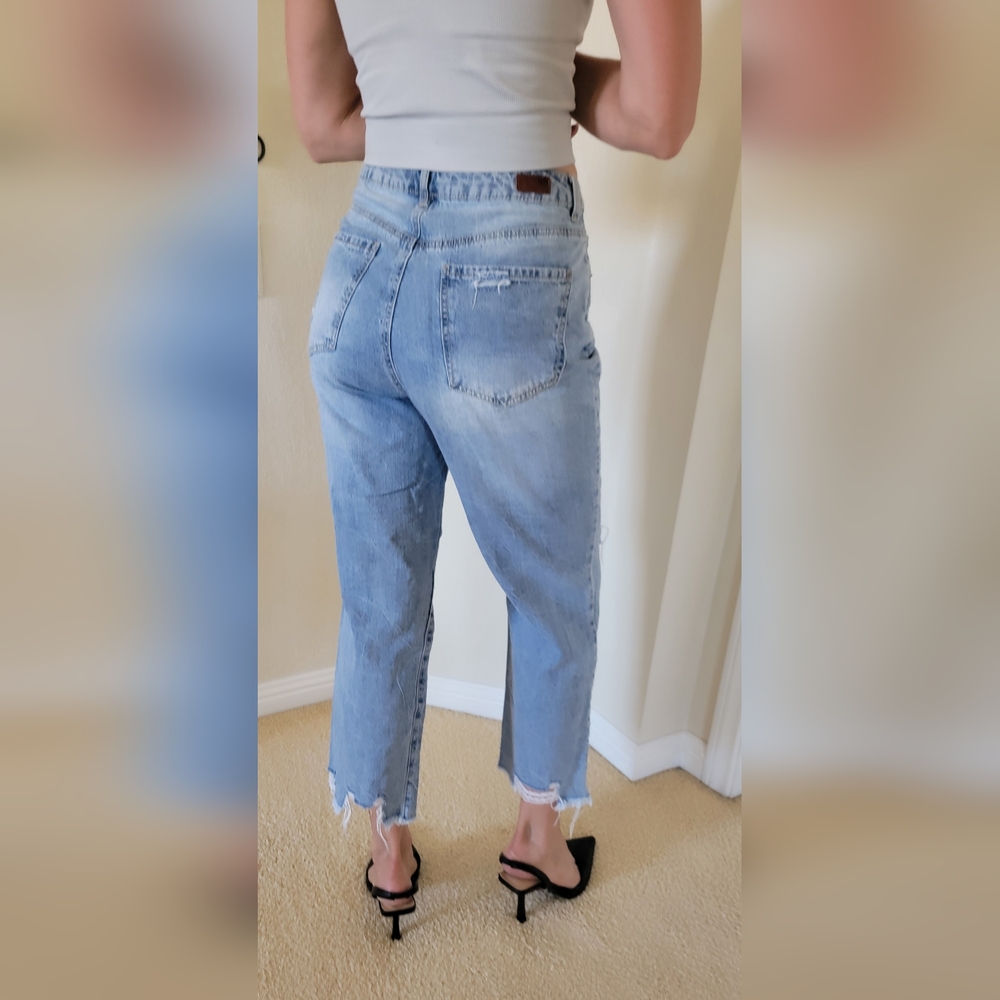 Women's Light Blue Distressed Jeans By Blue Revival, Size 28 - Picture 3 of 4